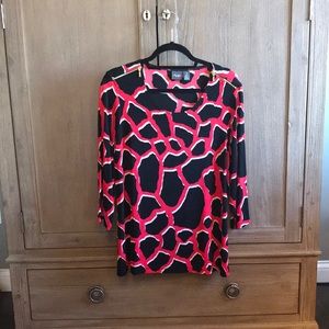 Chicos Travelers Animal Print Blouse